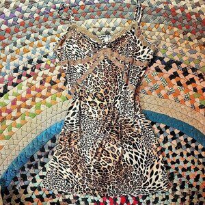 Ambrielle Y2K Cheetah Print Slip Dress